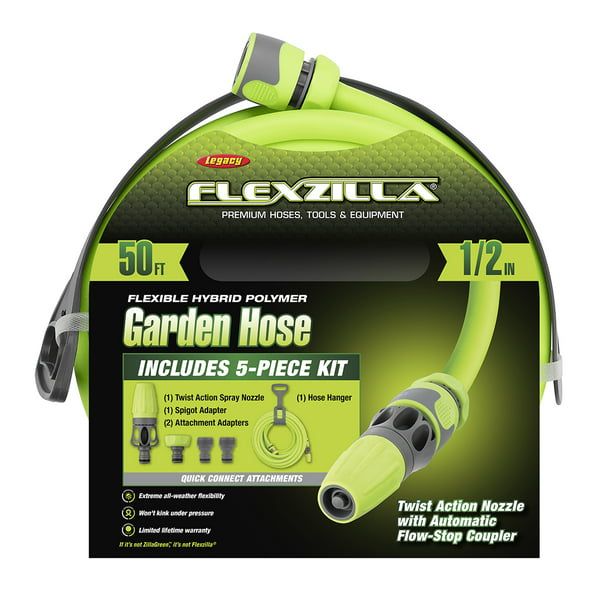 Flexzilla? Garden Hose Kit with Quick Connect Attachments, 1/2" x 50'