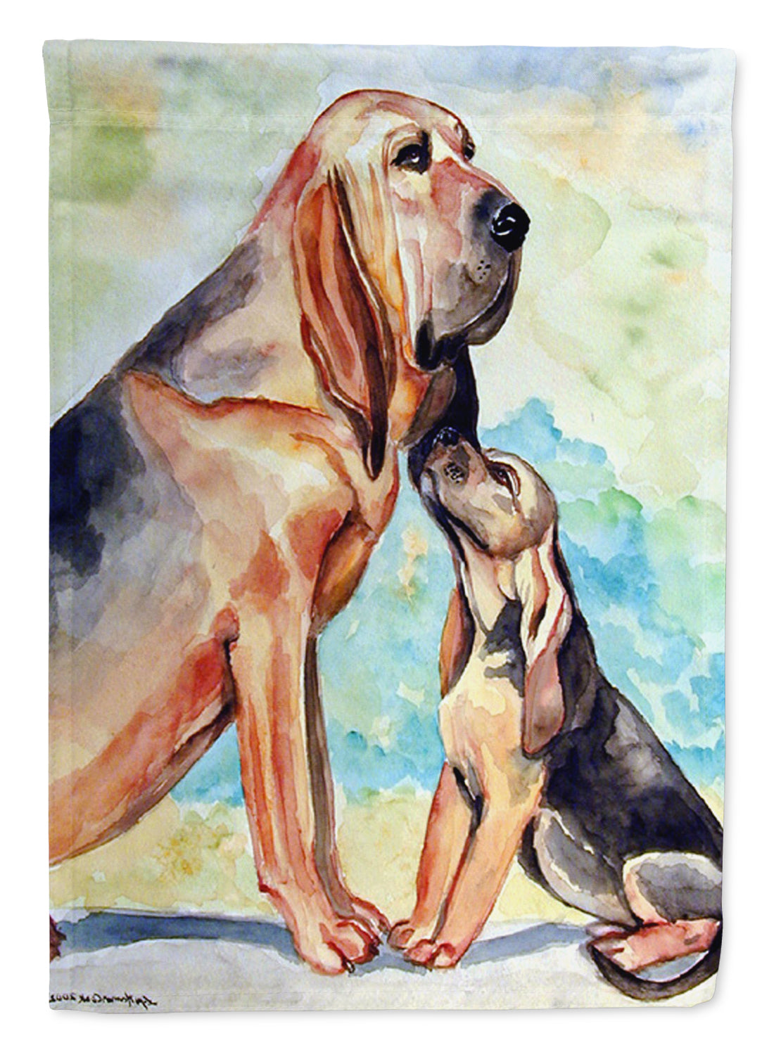 Bloodhound Momma's Love Garden Flag – Decorative Outdoor Yard Flag