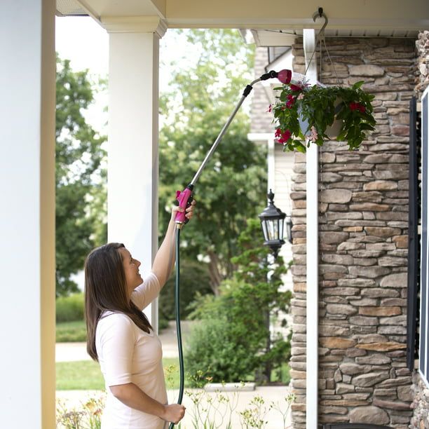 Sprout 7-Pattern 33" Extension Watering Wand in Raspberry Red