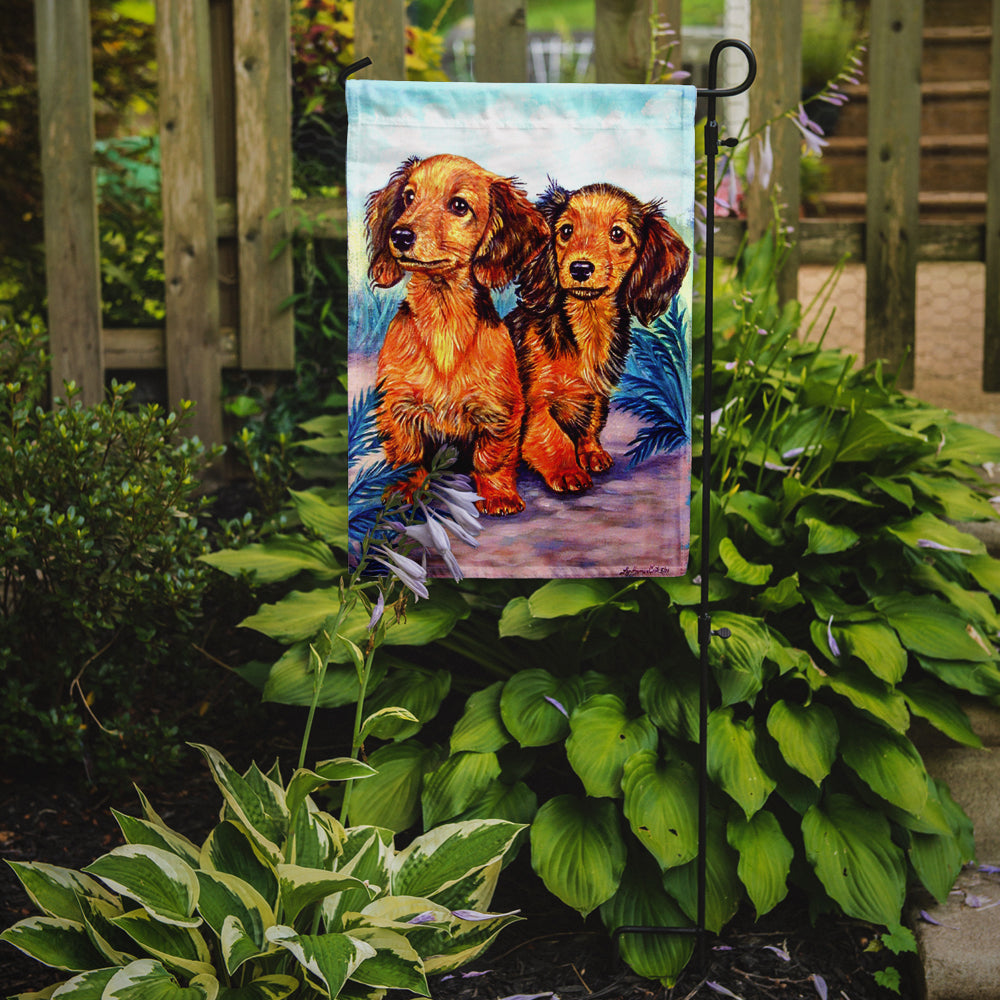 Long Hair Red Dachshund Garden Flag – Decorative Outdoor Yard Flag