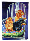 Dachshunds Two Red and a Black and Tan Garden Flag – Decorative Outdoor Yard Flag