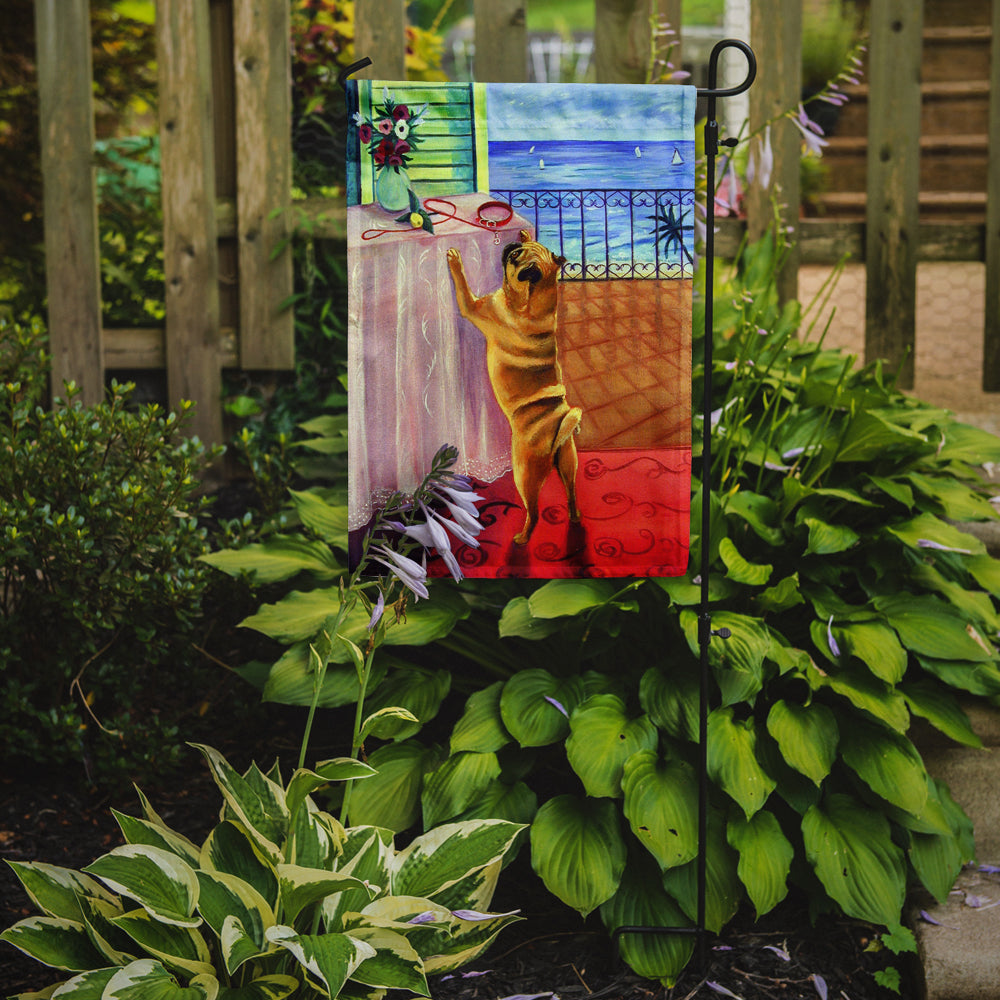 Helping Himself Pug Garden Flag – Decorative Outdoor Yard Flag