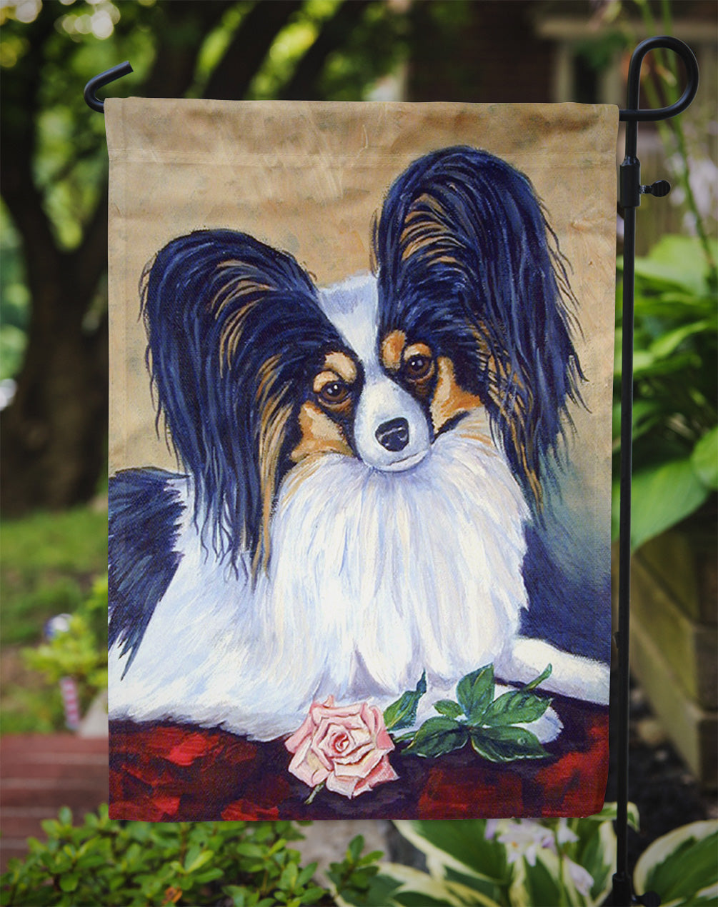 Papillon A Rose for you Garden Flag – Decorative Outdoor Yard Flag