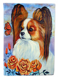 Papillon in the roses Garden Flag – Decorative Outdoor Yard Flag