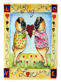 Pug LOVE Pug Love Valentine's Day Garden Flag – Decorative Outdoor Yard Flag