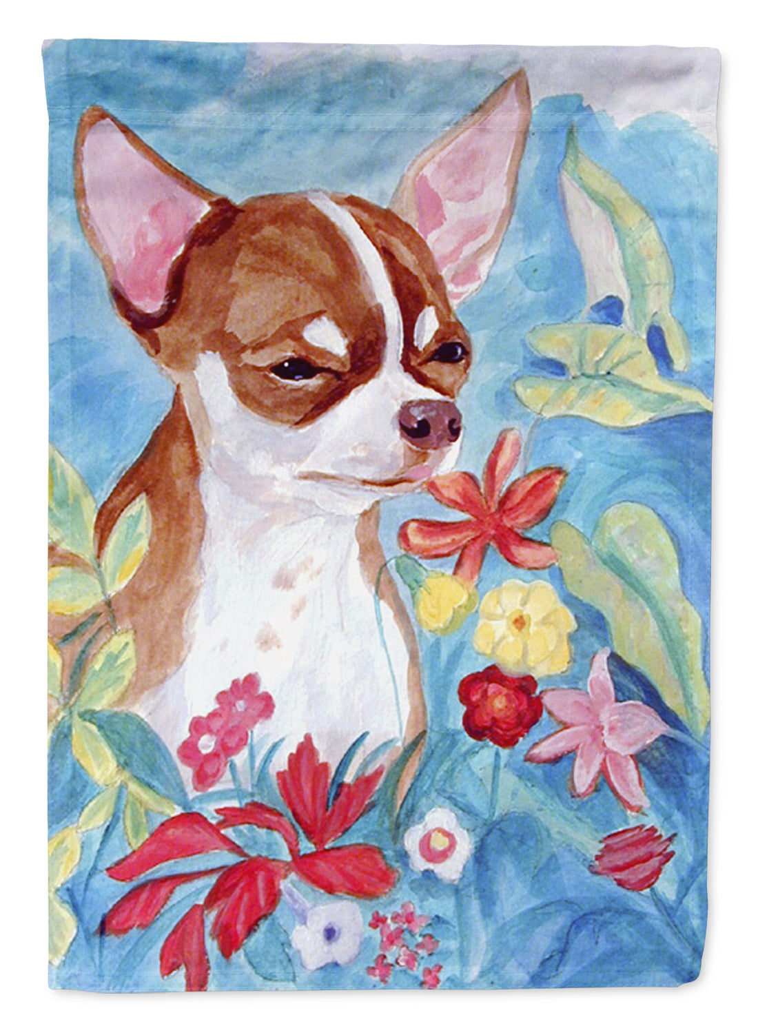 Chihuahua in flowers Garden Flag – Decorative Outdoor Yard Flag