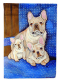 White Frenchies in Momma's Chair French Bulldog Garden Flag – Decorative Outdoor Yard Flag