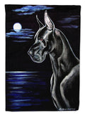 Moonlight Black Great Dane Garden Flag – Decorative Outdoor Yard Flag