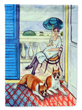 Lady with her Boxer Garden Flag – Decorative Outdoor Yard Flag