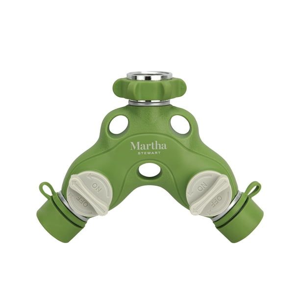 Martha Stewart MTS-TA2M 2-Way Metal Garden Hose Tap Adapter Y-Splitter
