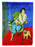 Lady with her  Pug Garden Flag – Decorative Outdoor Yard Flag