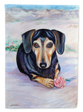Black and Cream Dachshund Garden Flag – Decorative Outdoor Yard Flag