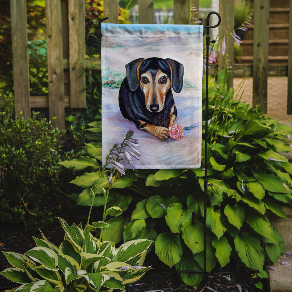 Black and Cream Dachshund Garden Flag – Decorative Outdoor Yard Flag