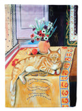 Orange Tabby Cat on the table Garden Flag – Decorative Outdoor Yard Flag
