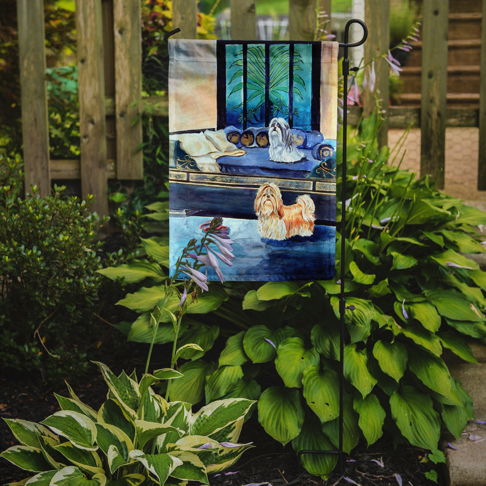 Shih Tzu Tan and Silver Garden Flag – Decorative Outdoor Yard Flag