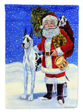 Harlequin Great Dane with Santa Claus Garden Flag – Decorative Outdoor Yard Flag
