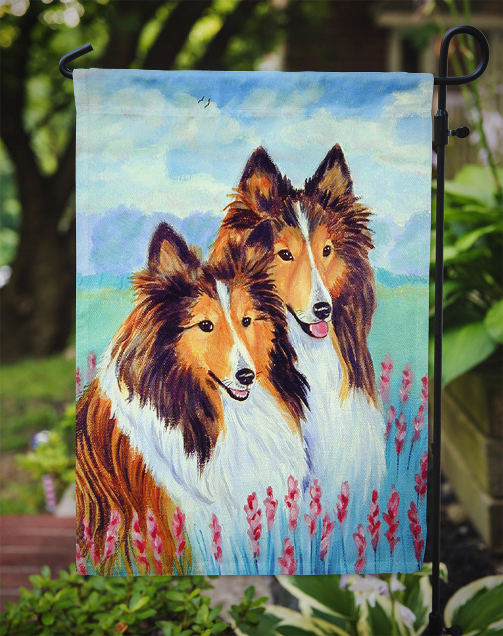 Two Sable Shelties Garden Flag – Decorative Outdoor Yard Flag