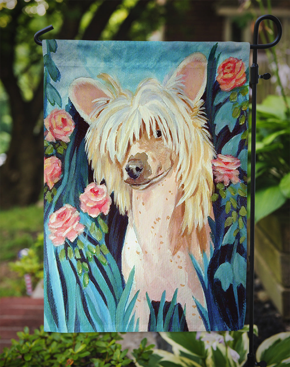 Chinese Crested  Garden Flag – Decorative Outdoor Yard Flag