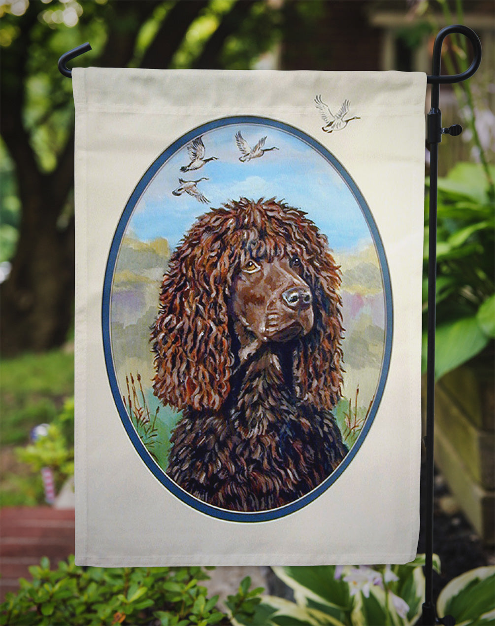 Irish Water Spaniel Garden Flag – Decorative Outdoor Yard Flag