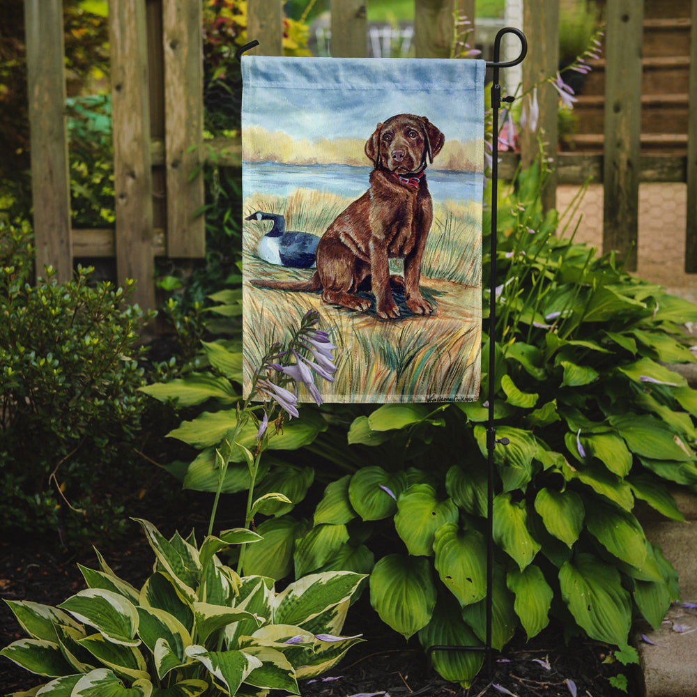 Chocolate Labrador Puppy Garden Flag – Decorative Outdoor Yard Flag