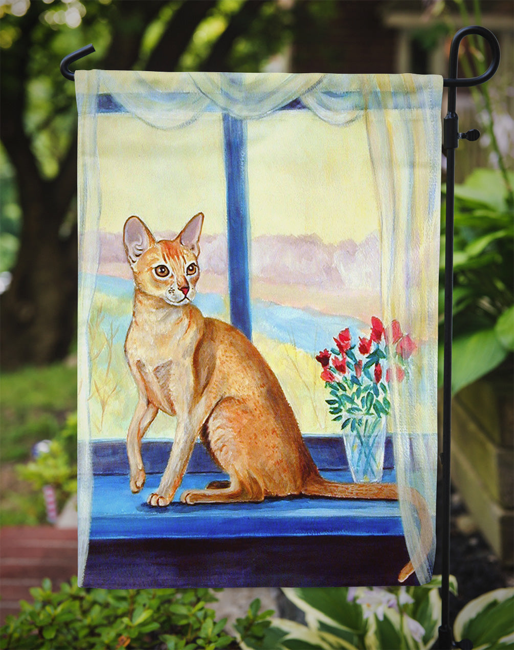 Cat  in the window Garden Flag – Decorative Outdoor Yard Flag