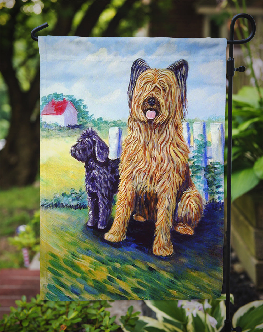 Briard Training Day for the puppy Garden Flag – Decorative Outdoor Yard Flag