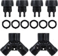 6pcs Garden Hose Adapters Kit, 2 Way Y Water Splitter Connector with 3/4'' Faucet Convert to 1/4'' Drip Irrigation Tubing Adapters, Garden Outdoor Watering Hose Connectors Set