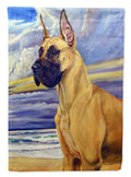 Fawn Great Dane at the beach Garden Flag – Decorative Outdoor Yard Flag