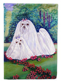 Maltese and puppy Garden Beauties Garden Flag – Decorative Outdoor Yard Flag