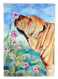 Shar Pei smell the flowers Garden Flag – Decorative Outdoor Yard Flag