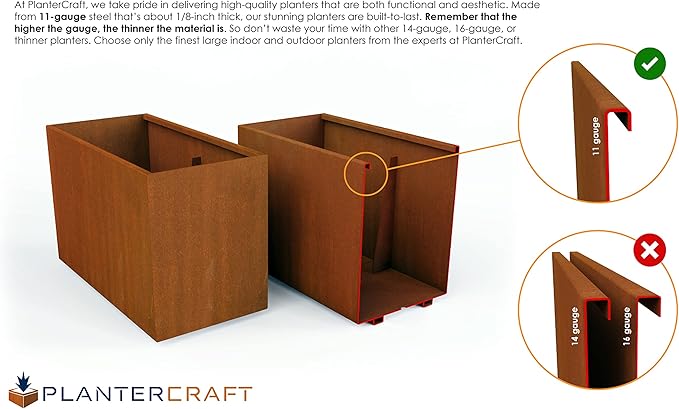 8 FT Commercial Planter Box – 96-Inch Extra Large Corten Steel Planter | Heavy Duty Metal for Patios & Landscapes | Made in USA, Fully Assembled