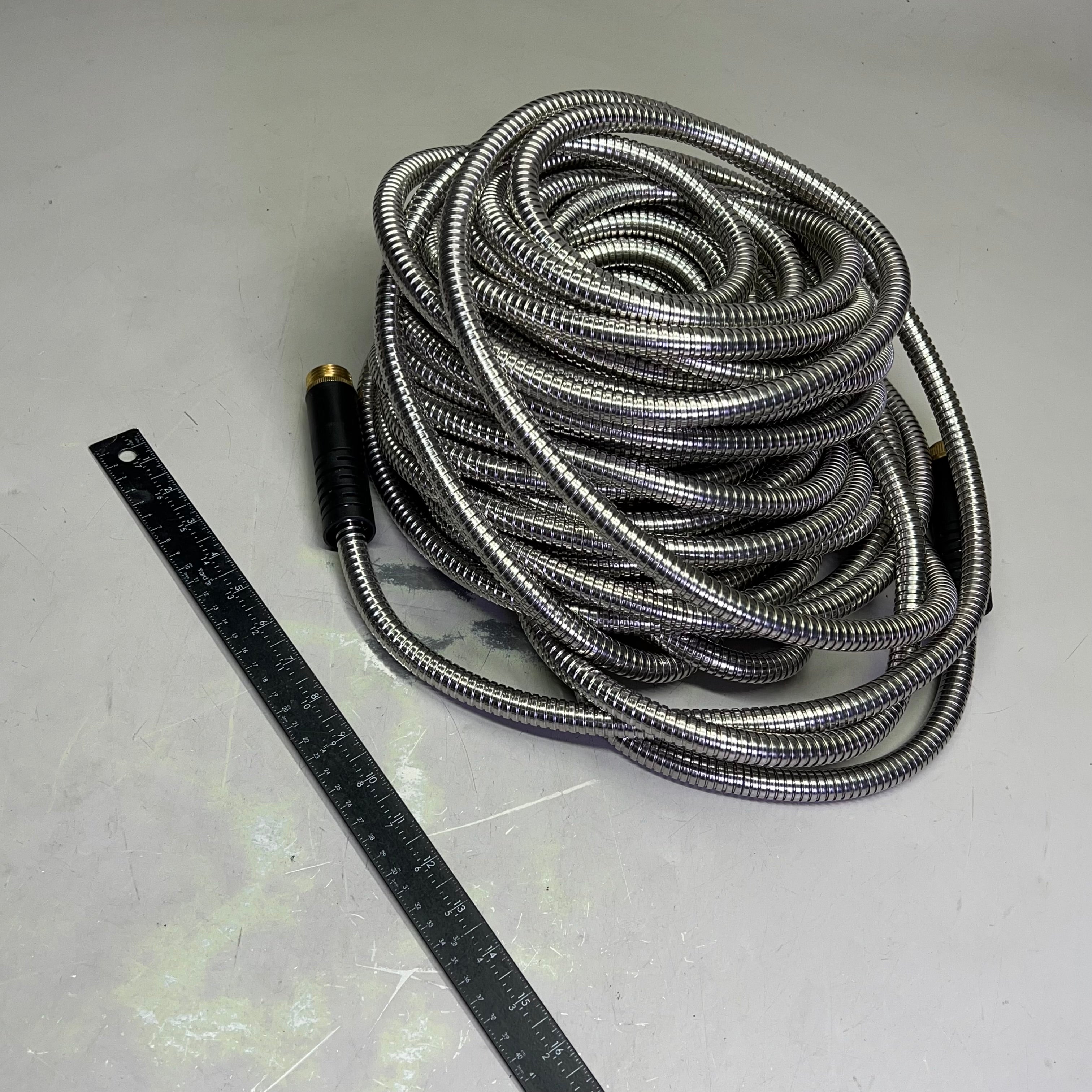 HYPER HOSE Metal Garden Hose Kit No-Kink 316 Stainless Steel Leak Proof 100'