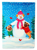 Snowman with Pug Winter Snowman Garden Flag – Decorative Outdoor Yard Flag