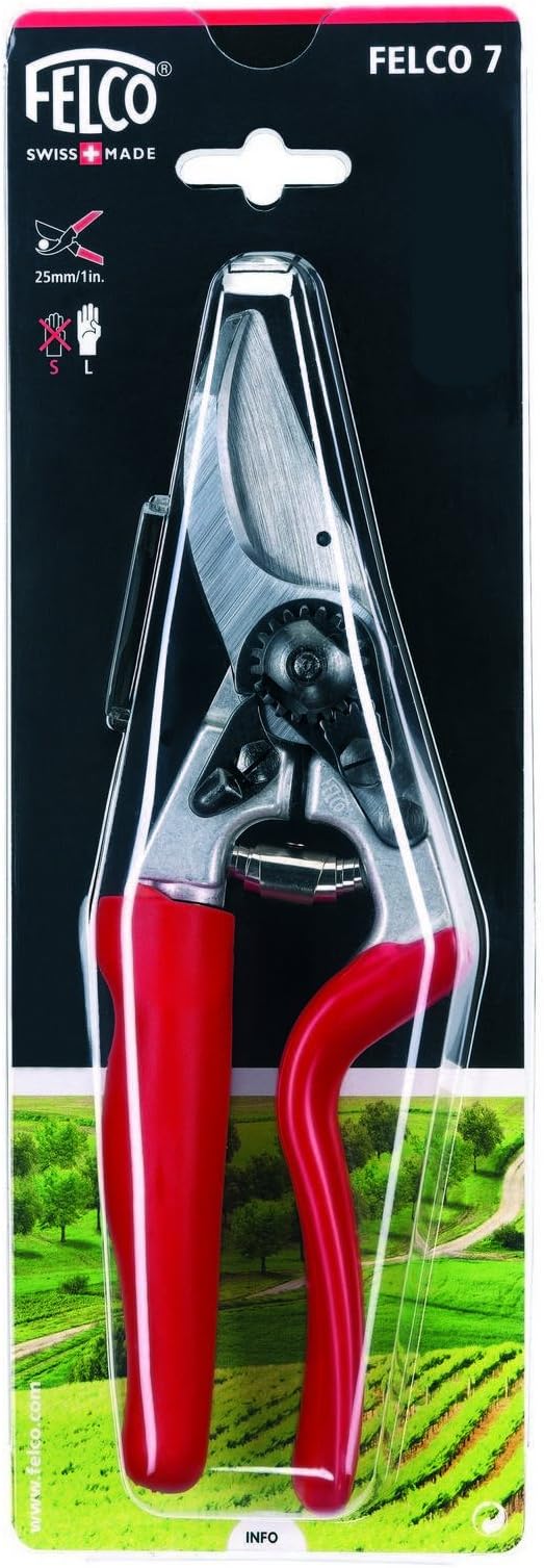 Felco F7 Pruning Shears – 26" Swiss-Made Garden Clippers with Rotating Handle for Reduced Fatigue | Hand Pruners for Gardening | Garden Tool Cutter with Precision Bypass Blade, Aluminum Handles