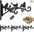 4 Pack Wall Plant Hanger,9 in Heavy Duty Hanging Plant Bracket,Metal Plant Hooks for Outdoor or Indo or Hanging Flower Baskets,Solar Lanterns,Bird Feeder
