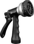 AUTOMAN-Garden-Hose-Nozzle, ABS Water Spray Nozzle, 7 Adjustable Watering Patterns, Slip Resistant for Watering Plants, Lawn& Garden, Washing Cars, Cleaning, Showering Pets & Outdoor Fun.Silver Color