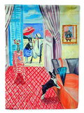 Lady with her Boston Terrier Garden Flag – Decorative Outdoor Yard Flag