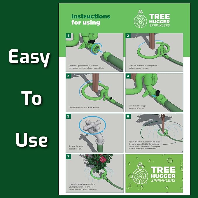 Tree Sprinkler with 360° Outward Direction | Water Sprinkler for Trees That Reaches The Nutrition Zone for Tree Root Watering (7")