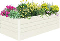 SnugNiture Galvanized Raised Garden Bed 8x4x2FT Outdoor Large Metal Planter Box Steel Kit for Planting Vegetables, Flowers, Beige White