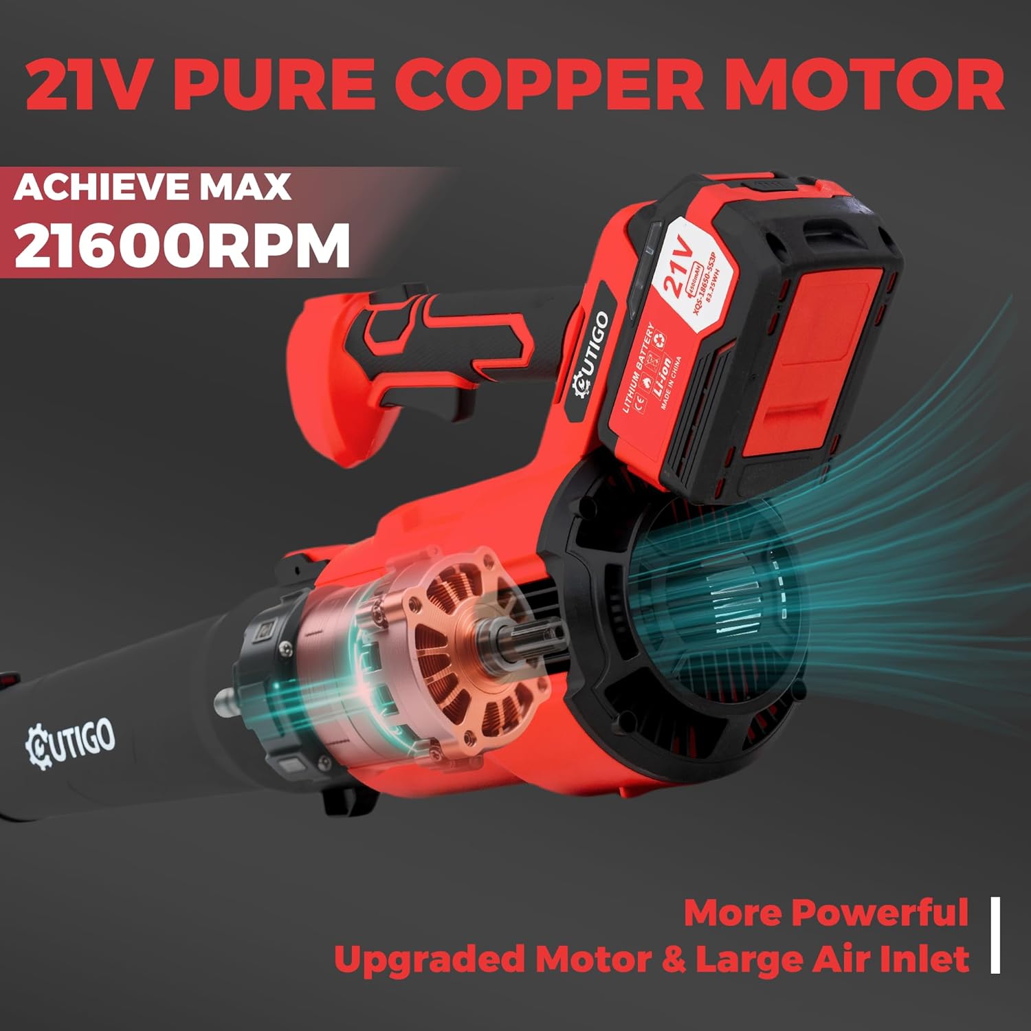 Leaf Blower, Cordless Leaf Blower with 2 x 4.5Ah Batteries and Fast Charger, 2 Speed Mode, Lightweight Leaf Blowers for Blowing Leaves, Patio Cleaning, Lawn Care and Dust