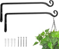 Kingsyard 2-Pack Wall Plant Hanger Outdoor - Heavy Duty Metal Hanging Bracket Hooks for Hanging Plant Bird Feeders Lanterns Wind Chimes Outdoor & Indoor, 15-Inch/Black