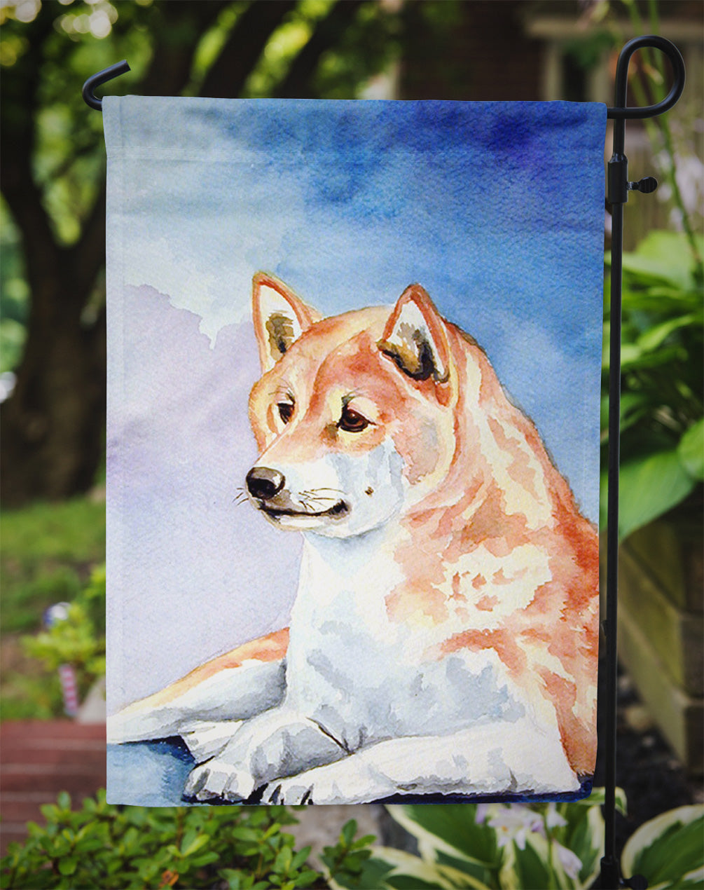 Red and White Shiba Inu Garden Flag – Decorative Outdoor Yard Flag