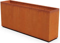 Corten Steel Planter Rectangle Outdoor Metal Garden Box Heavy Duty | Made in USA | Fully Assembled