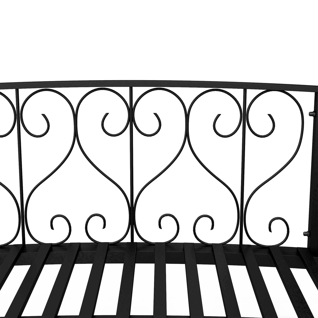 Outsunny 7' Metal Arch Garden Bridge with Safety Siderails