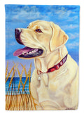 Yellow Labrador at the beach Garden Flag – Decorative Outdoor Yard Flag