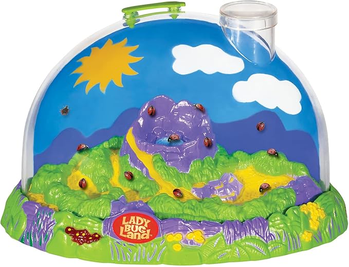 Insect Lore Live Ladybug Growing Kit | Ladybug Land Habitat | 10-15 Live Pink Spotted Ladybug Larvae Included
