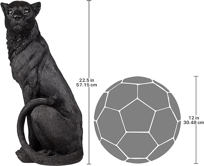 Design Toscano Pensive Panther Black Jaguar Statue