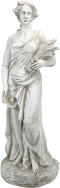 Design Toscano Summer Woman of The Four Seasons Indoor/Outdoor Garden Statue, 11 inches Wide, 33 inches Tall, Cast Stone Resin, Antique Stone Finish