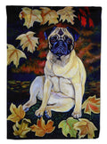 Old Fawn Pug in fall Garden Flag – Decorative Outdoor Yard Flag