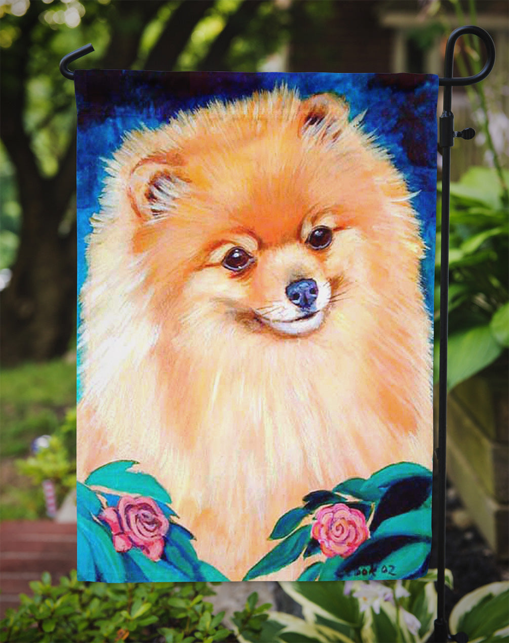 Pomeranian Garden Bud Garden Flag – Decorative Outdoor Yard Flag
